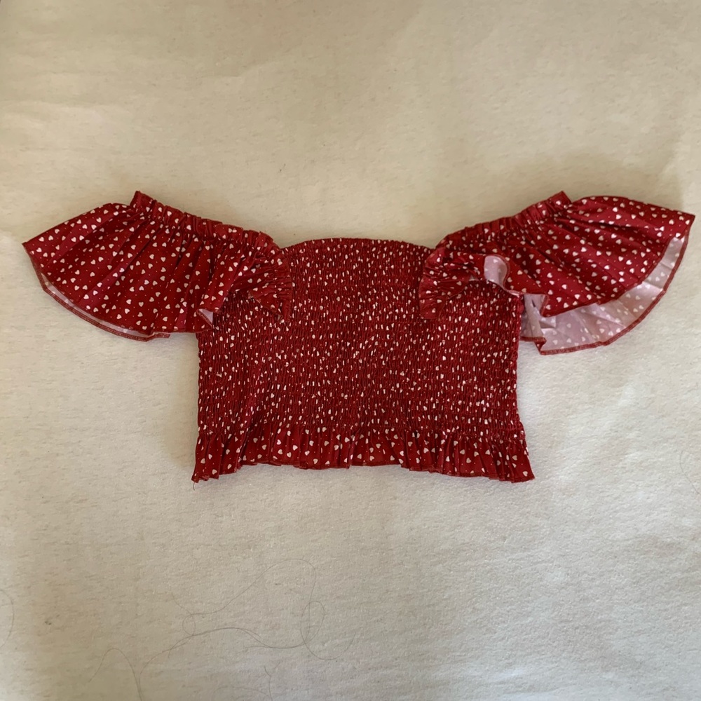 Cropped off the shoulder top from amazon